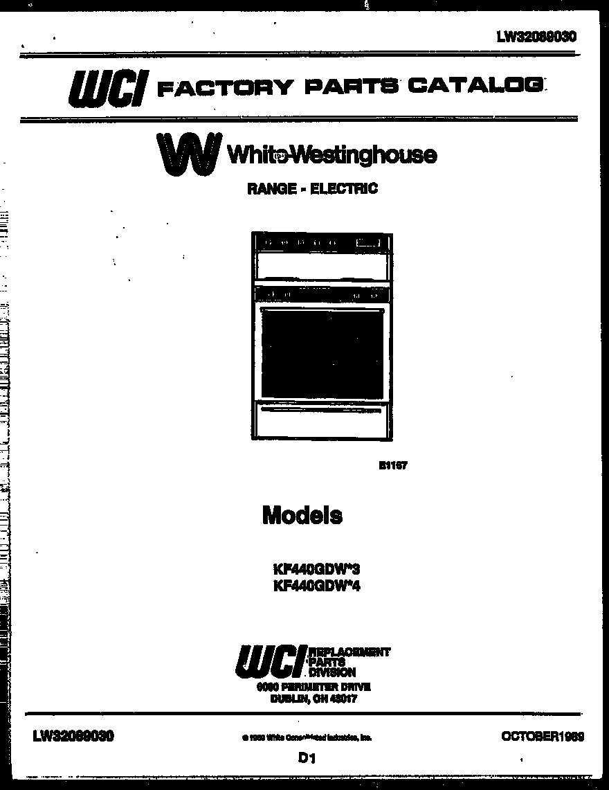 White-Westinghouse KF440GDH3 cover diagram