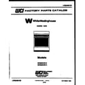 White-Westinghouse GF980KXD3 cover page diagram