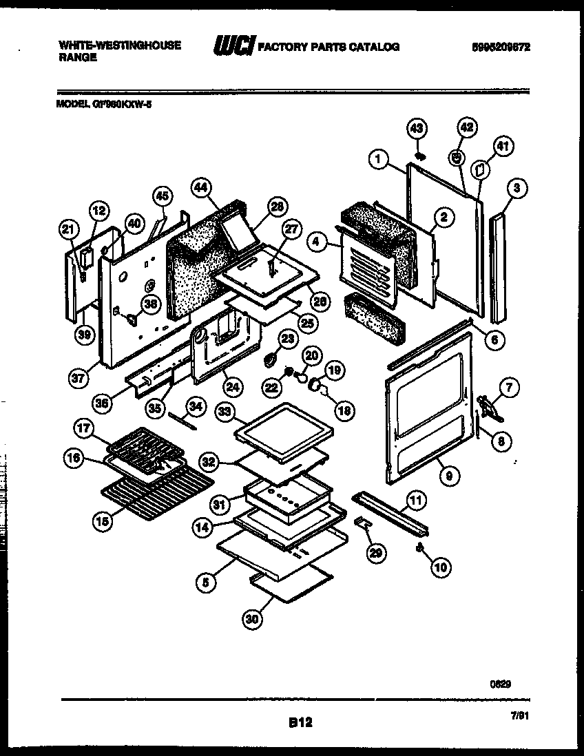 White-Westinghouse GF980KXD5 body parts diagram