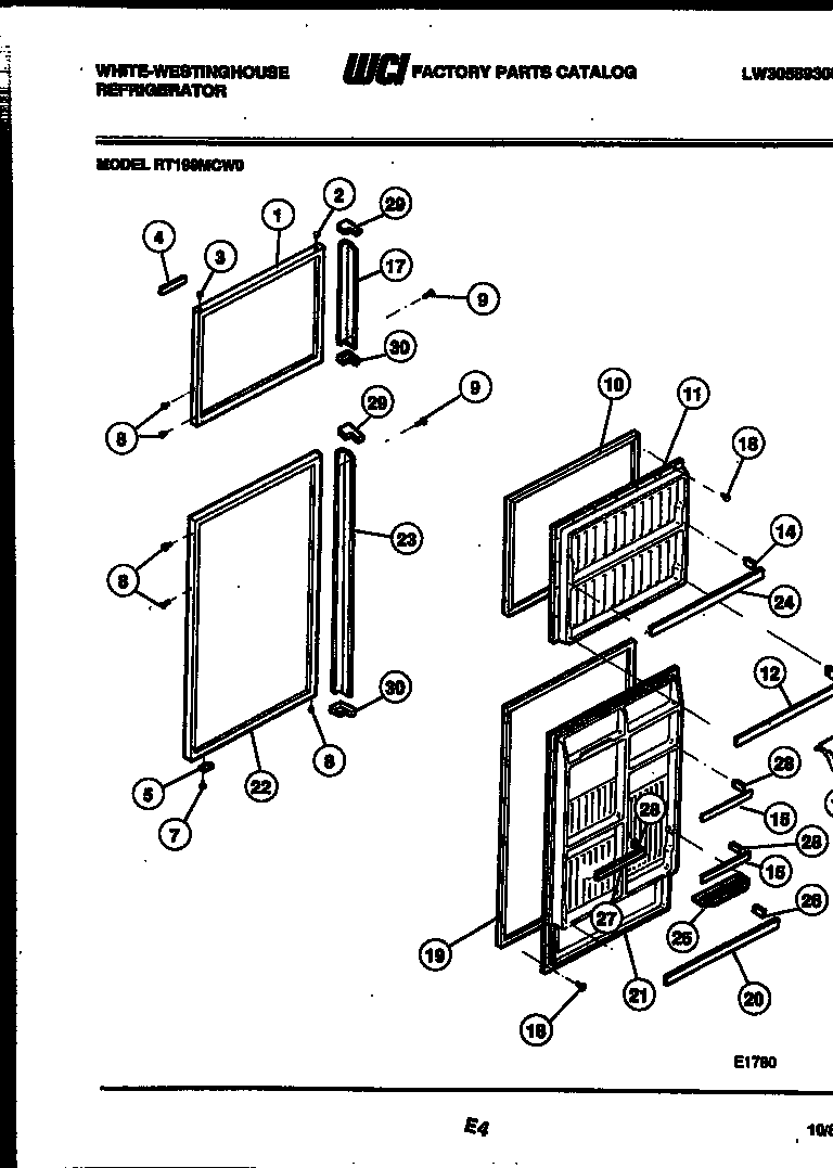 White-Westinghouse RT199MCH0 door parts diagram