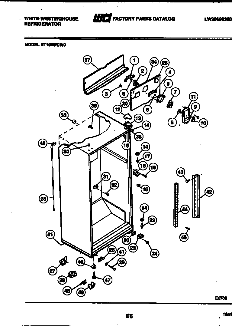 White-Westinghouse RT199MCH0 cabinet parts diagram