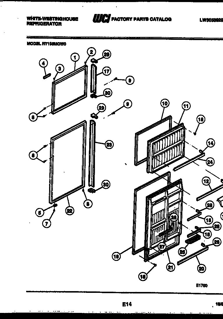 White-Westinghouse RT195MCF0 door parts diagram