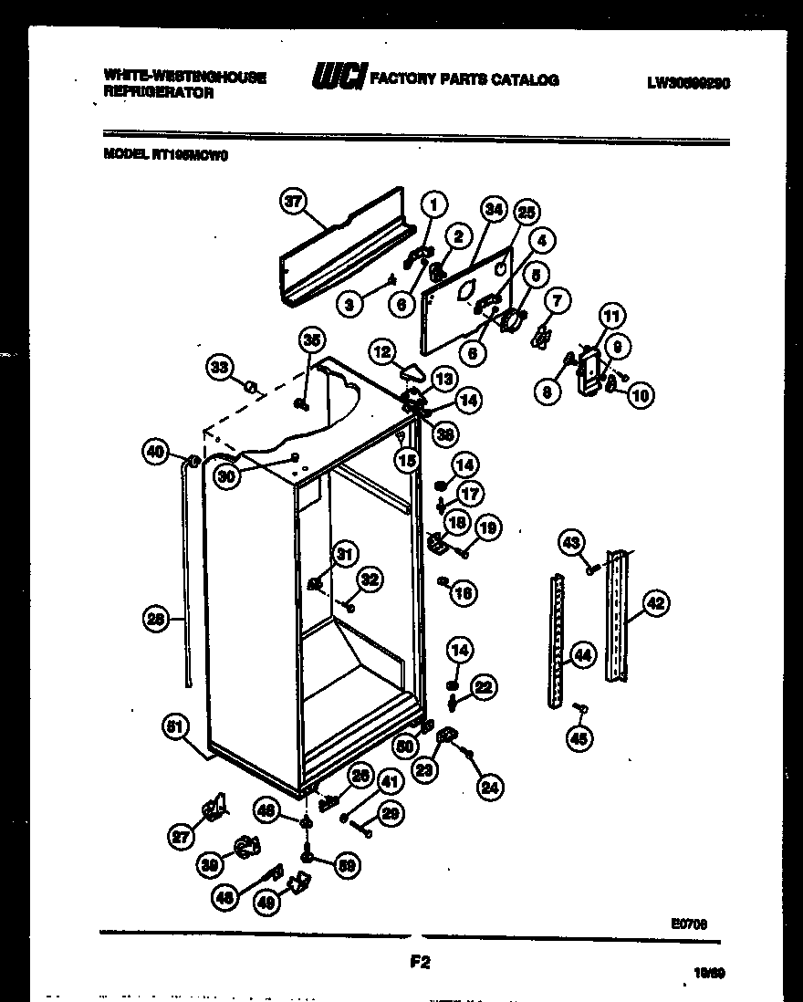 White-Westinghouse RT195MCF0 cabinet parts diagram