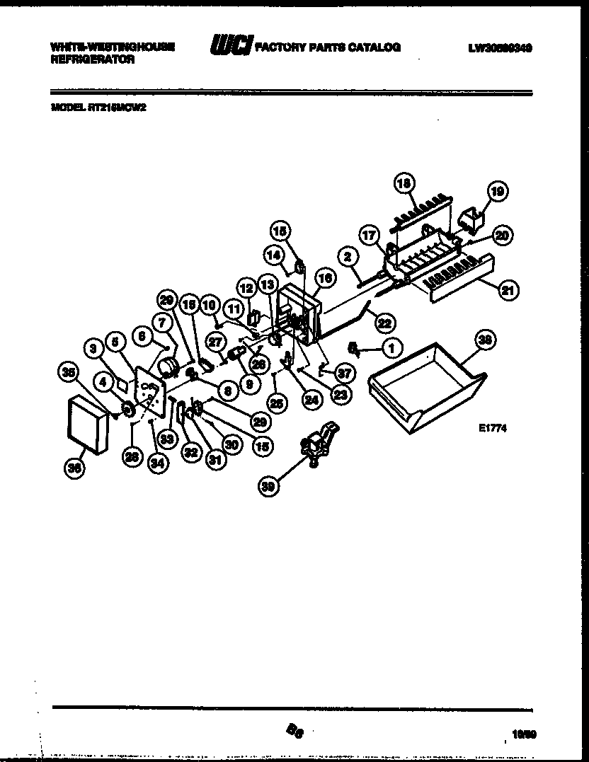 White-Westinghouse RT215MCD2 ice maker parts diagram