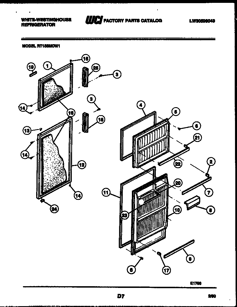 White-Westinghouse RT155MCF1 door parts diagram