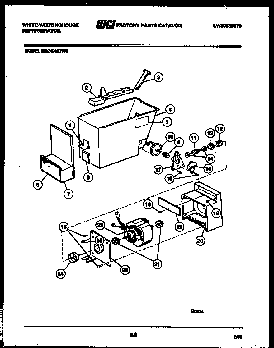 White-Westinghouse RS249MCW0 ice dispenser diagram
