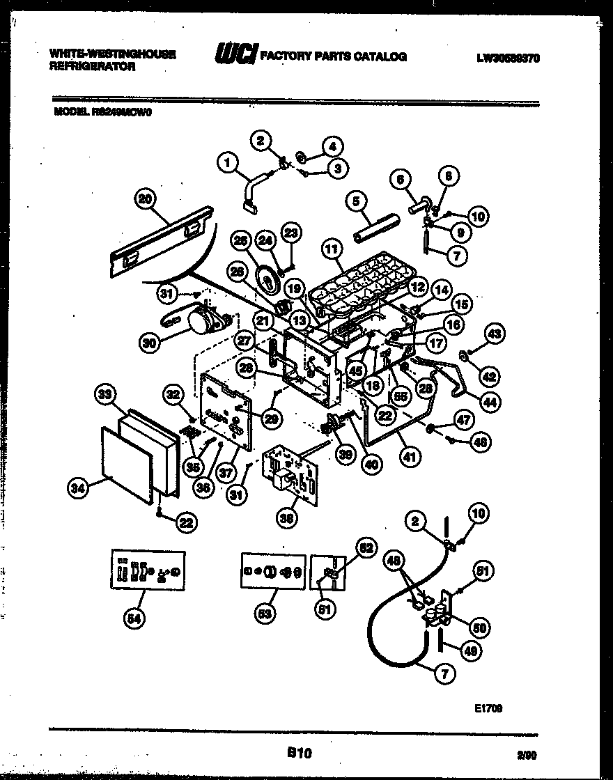 White-Westinghouse RS249MCW0 ice maker and installation parts diagram