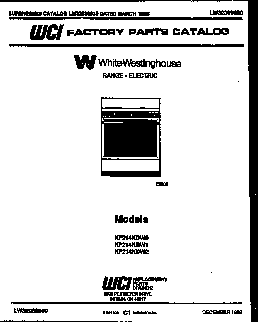White-Westinghouse KF214KDD0 cover diagram