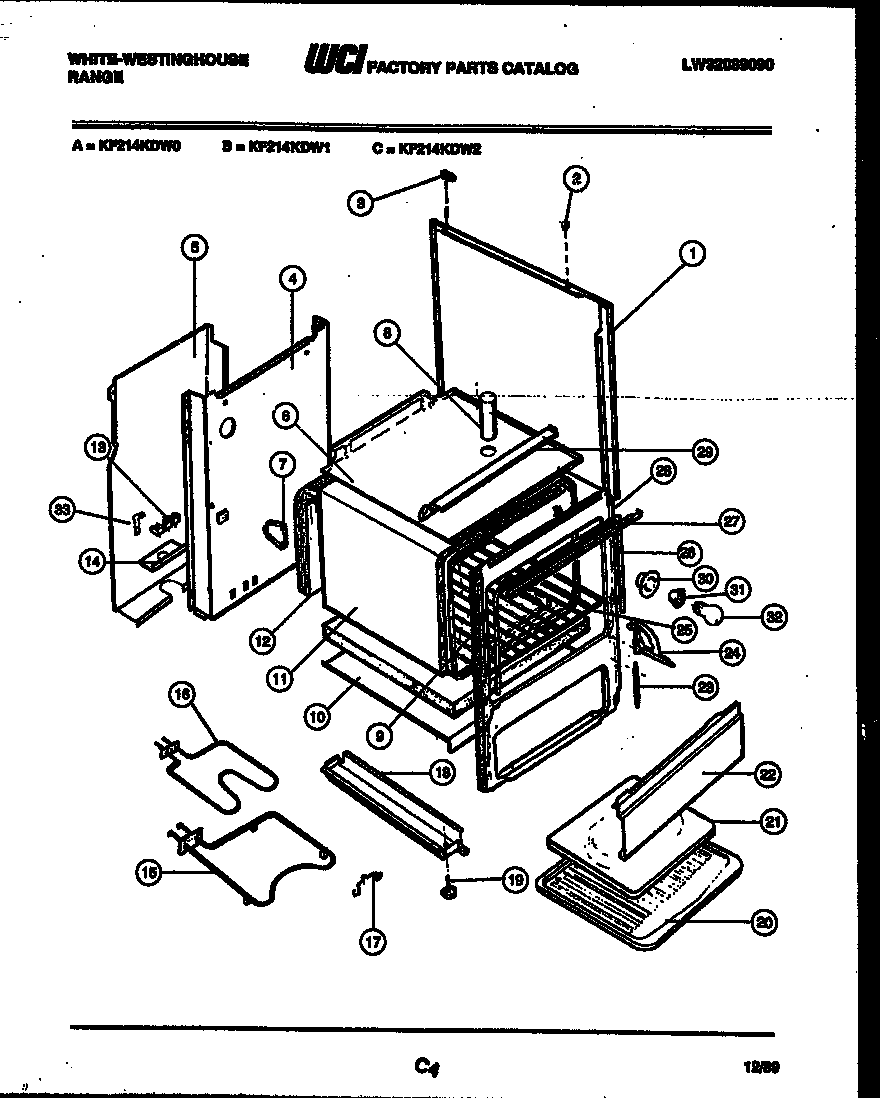 White-Westinghouse KF214KDD0 body parts diagram