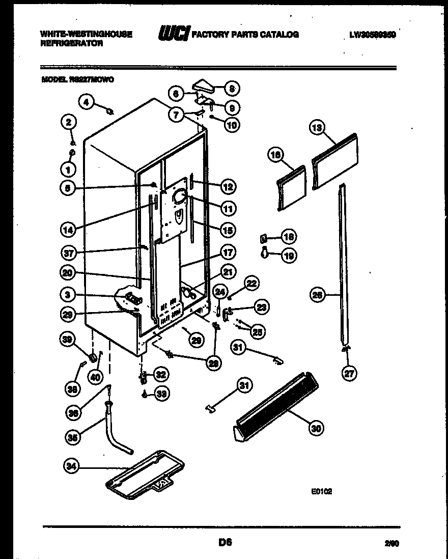 White-Westinghouse RS227MCF0 cabinet parts diagram