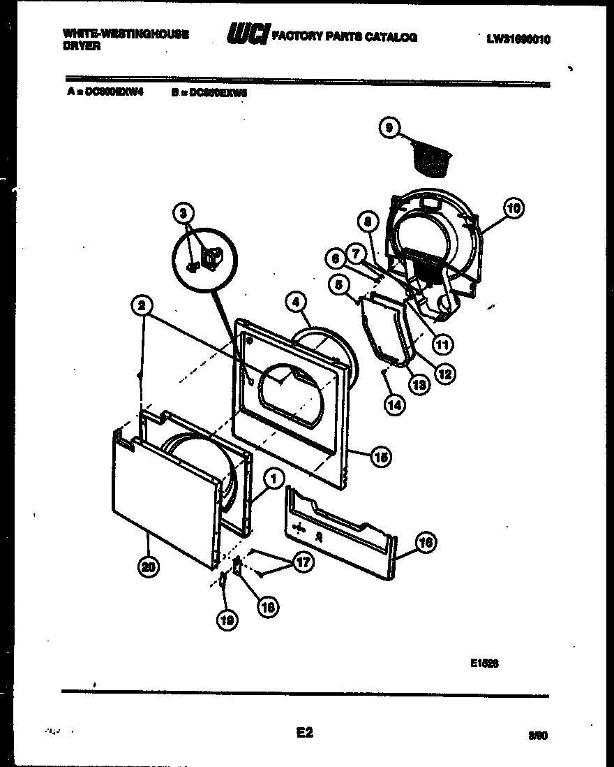 White-Westinghouse DC600EXD4 door parts diagram
