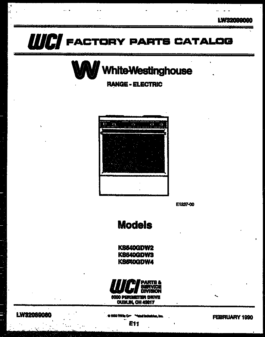 White-Westinghouse KS540GDW3 cover diagram