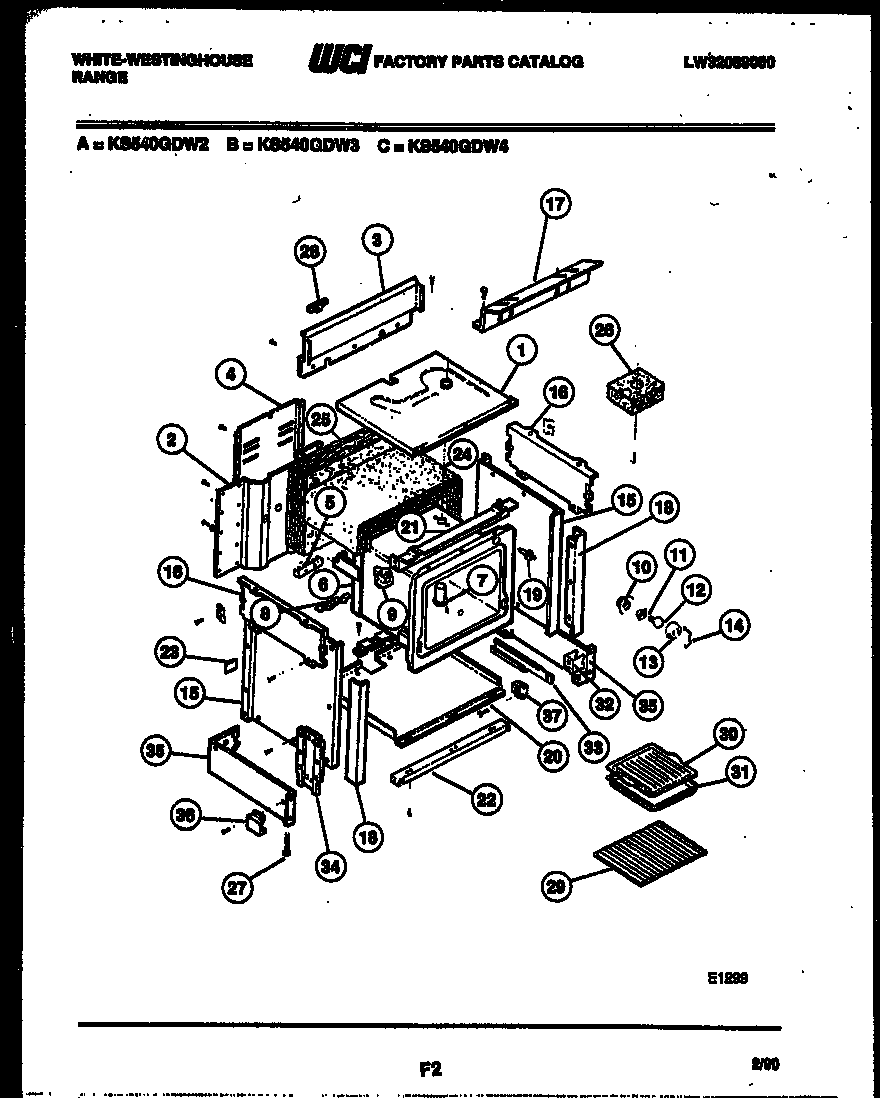 White-Westinghouse KS540GDW3 body parts diagram