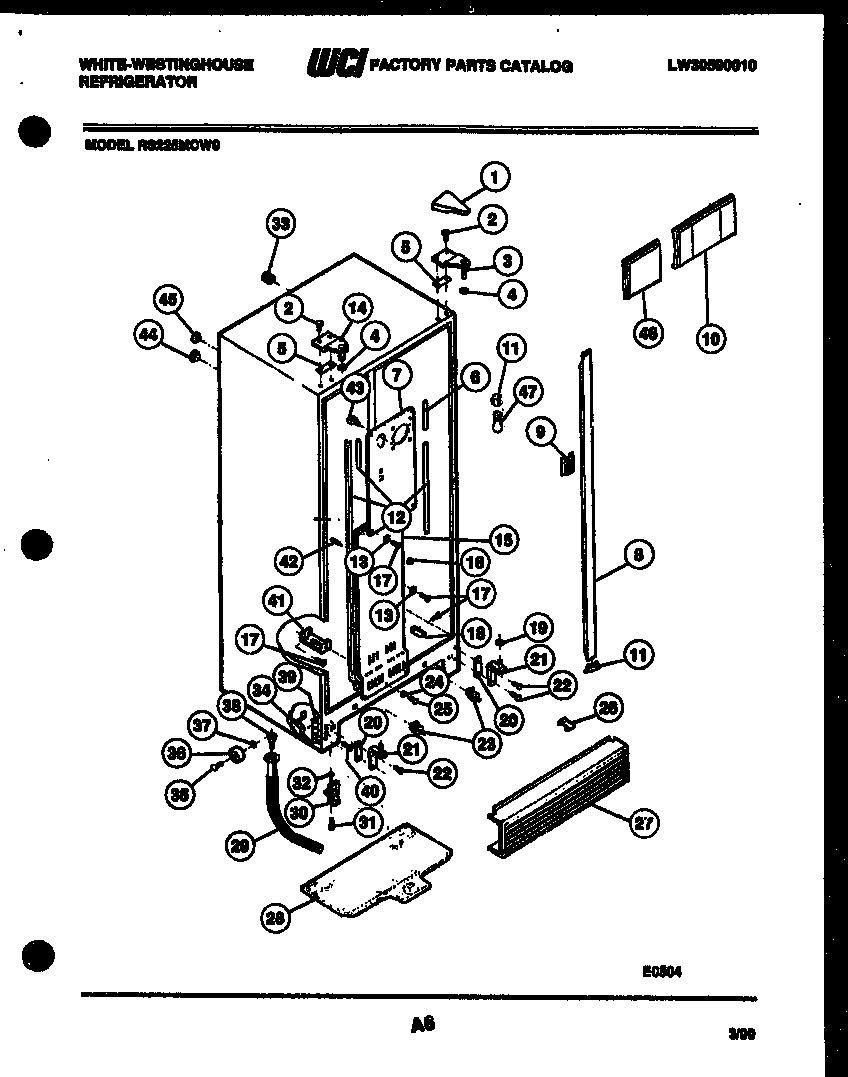White-Westinghouse RS225MCD0 cabinet parts diagram