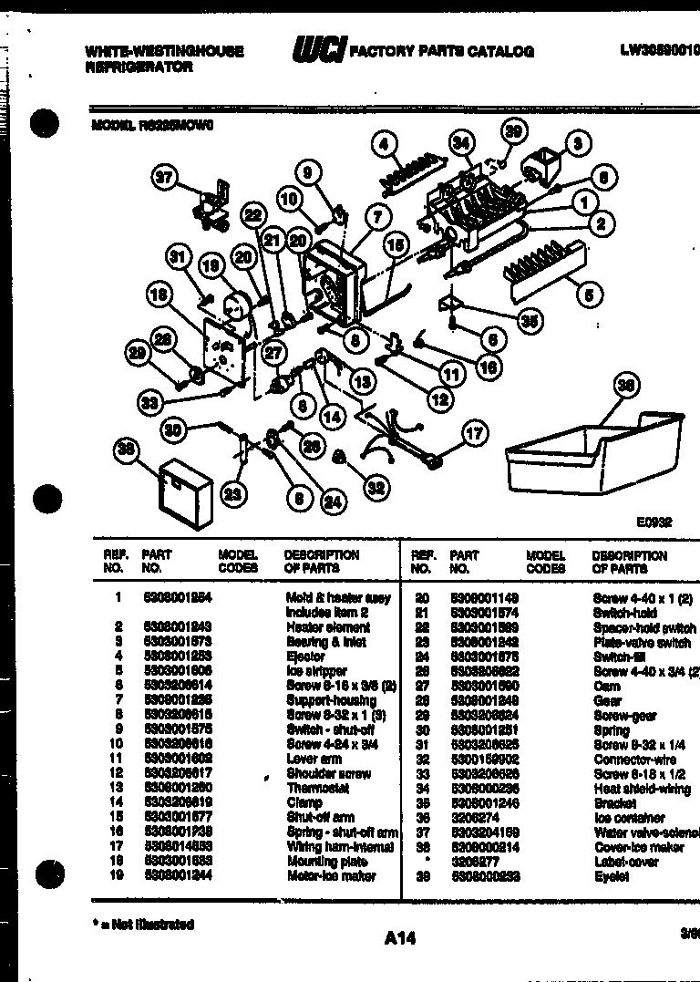 White-Westinghouse RS225MCD0 ice maker parts diagram