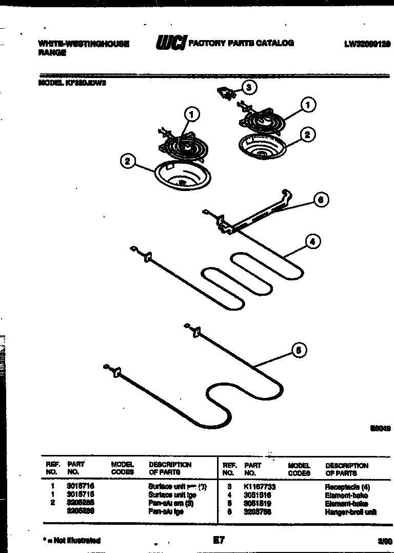White-Westinghouse KF320JDH3 broiler parts diagram