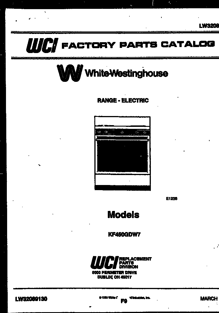 White-Westinghouse KF450GDV7 cover diagram