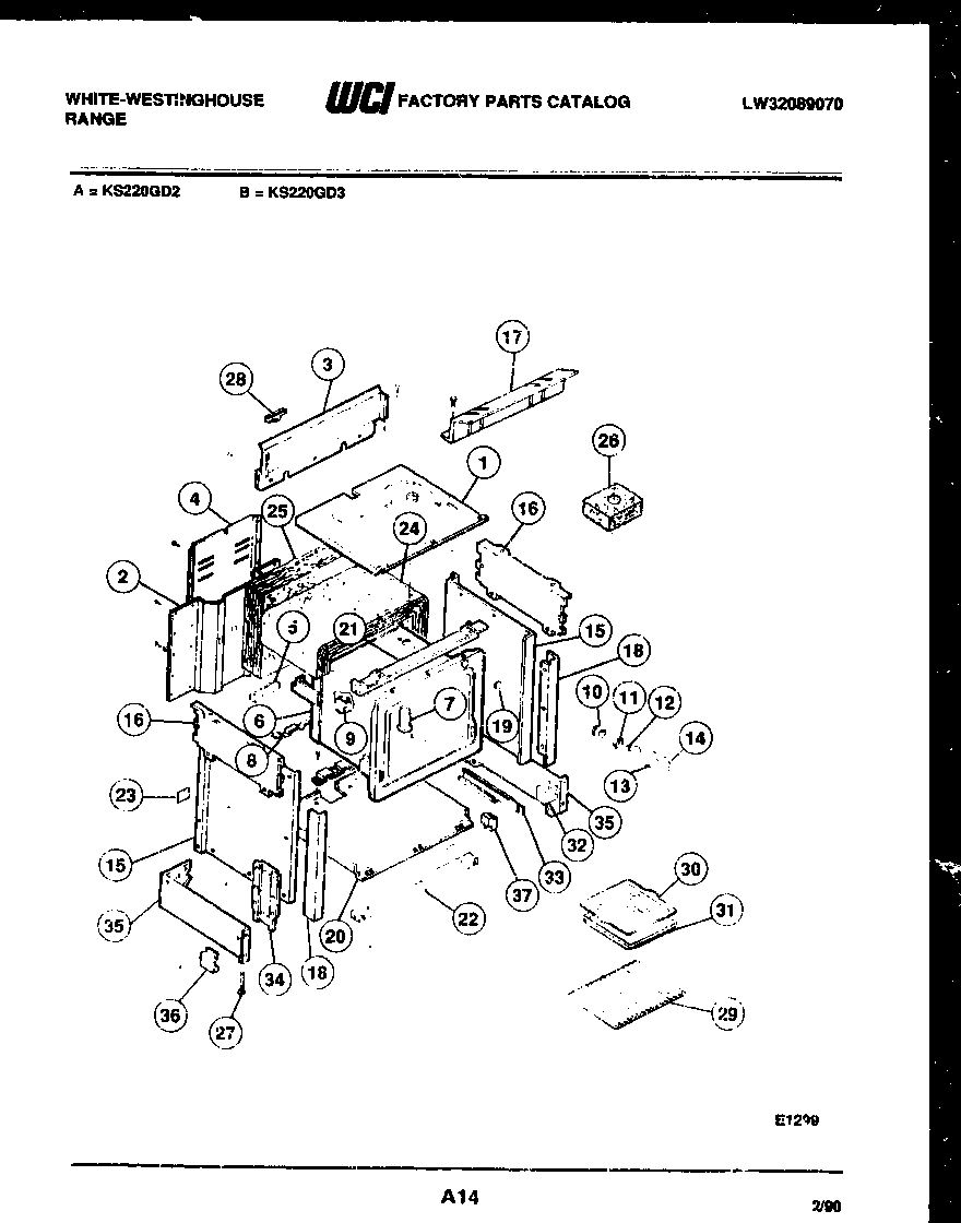 White-Westinghouse KS220GDD3 body parts diagram