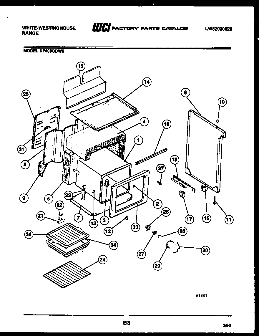 White-Westinghouse KF400GDH5 body parts diagram