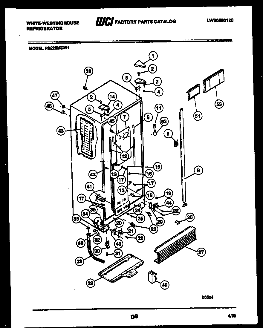 White-Westinghouse RS229MCV1 cabinet parts diagram