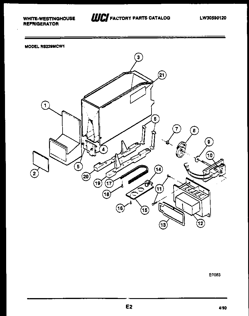 White-Westinghouse RS229MCV1 ice dispenser diagram