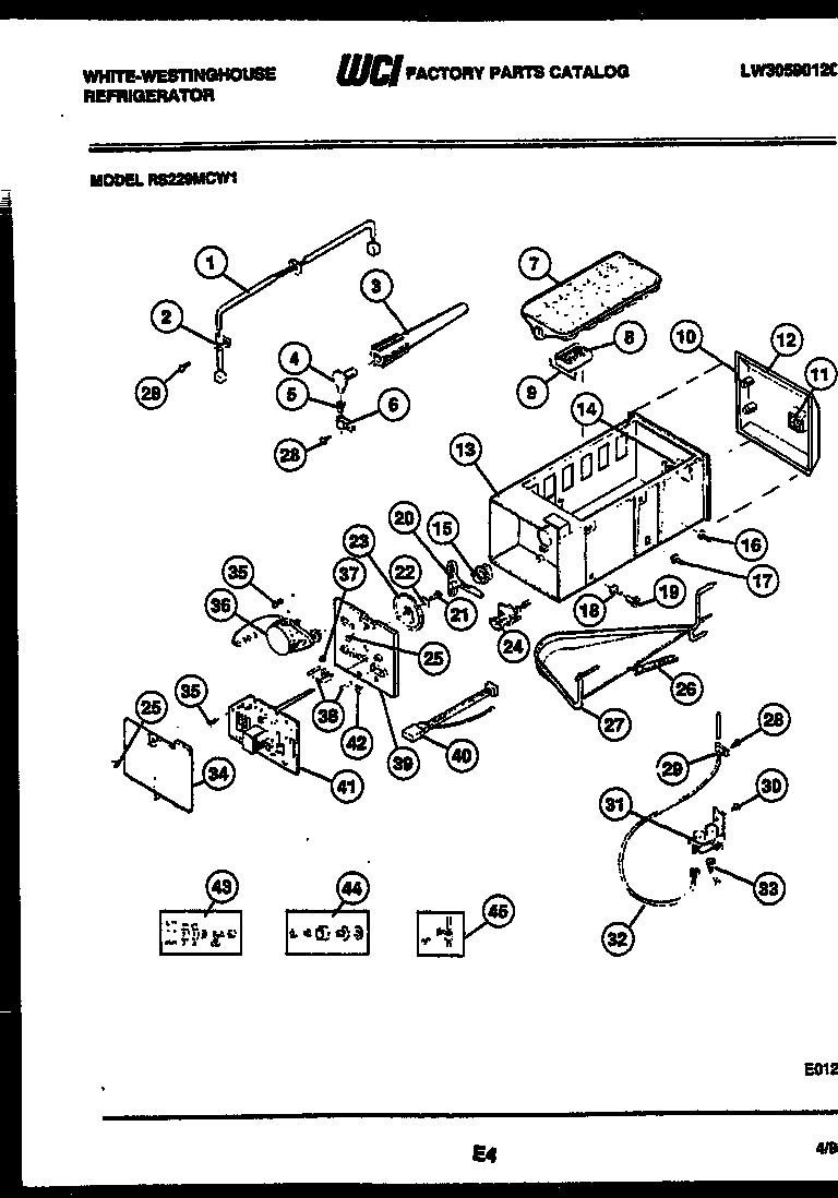 White-Westinghouse RS229MCV1 ice maker and installation parts diagram