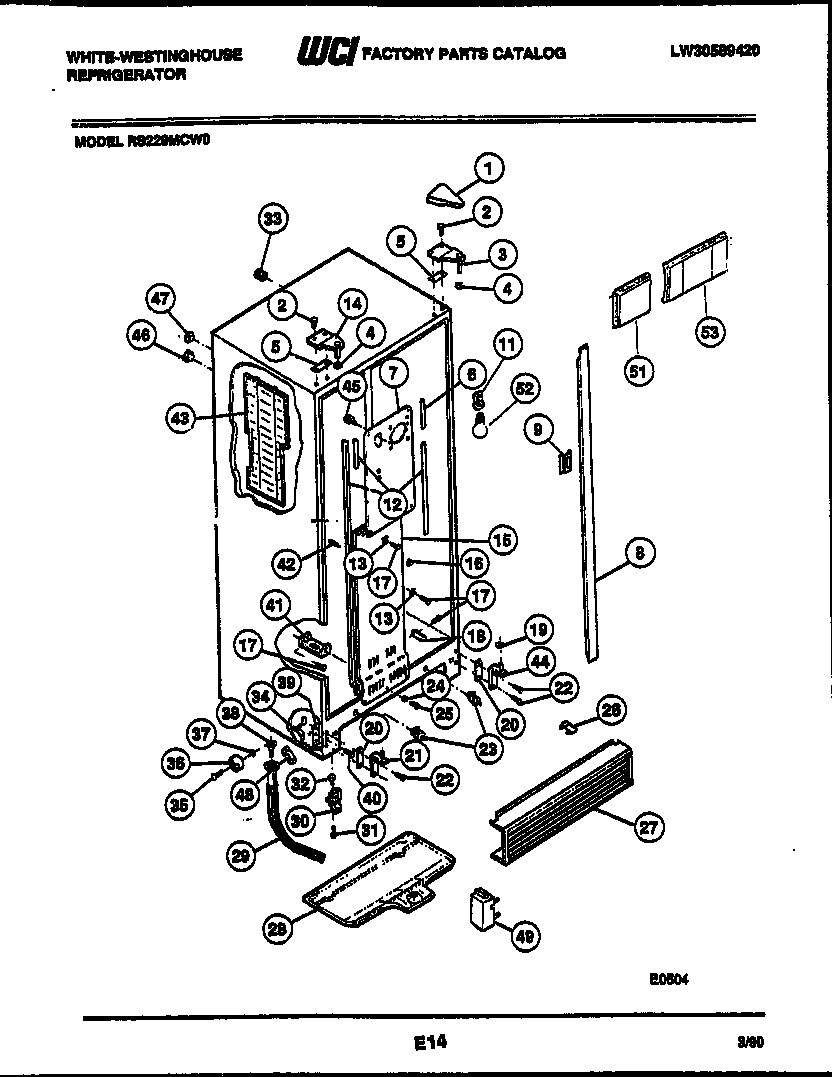 White-Westinghouse RS229MCH0 cabinet parts diagram