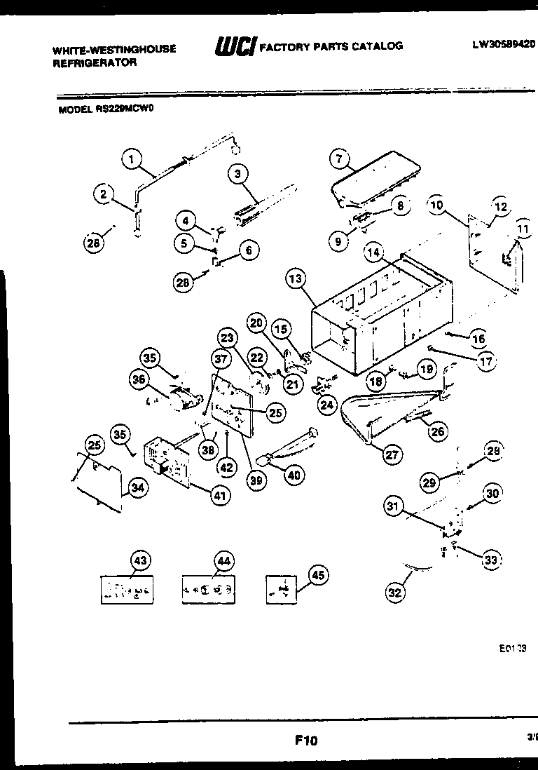 White-Westinghouse RS229MCH0 ice maker and installation parts diagram