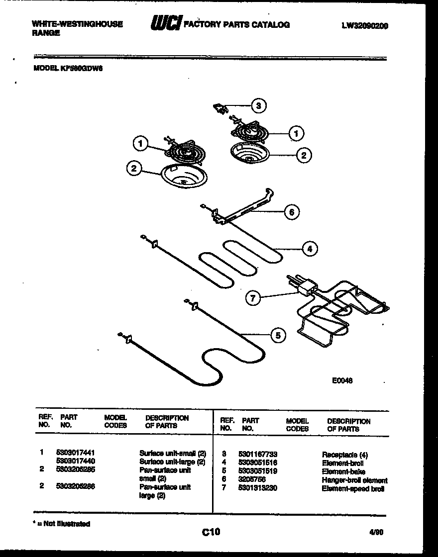 White-Westinghouse KF560GDW6 broiler parts diagram
