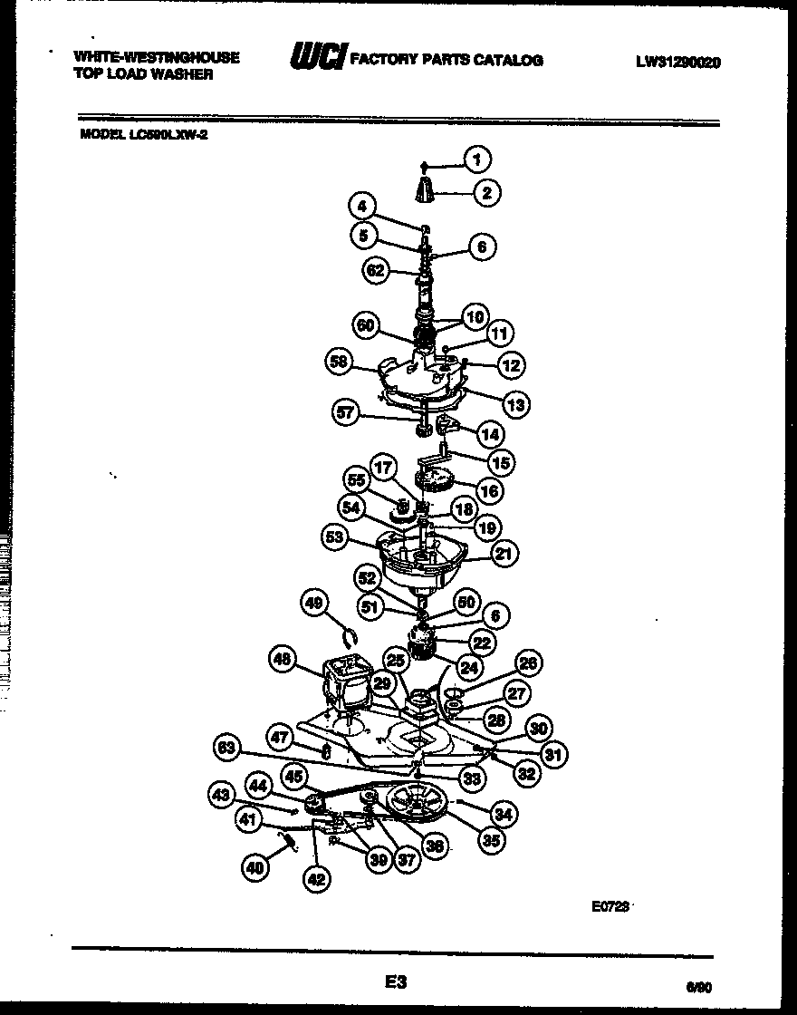 White-Westinghouse LC590LXW2 transmission parts diagram