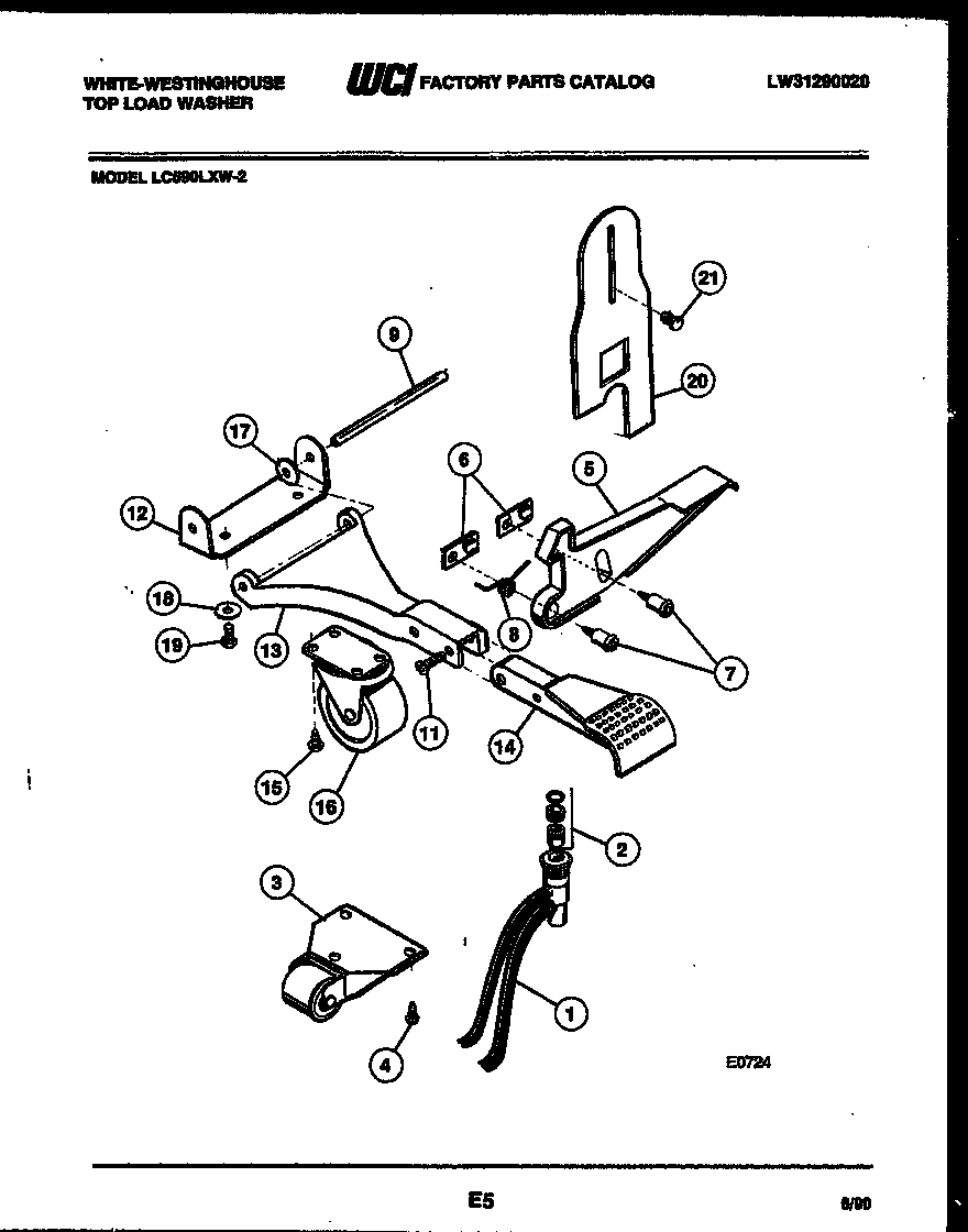 White-Westinghouse LC590LXW2 portable washer components diagram