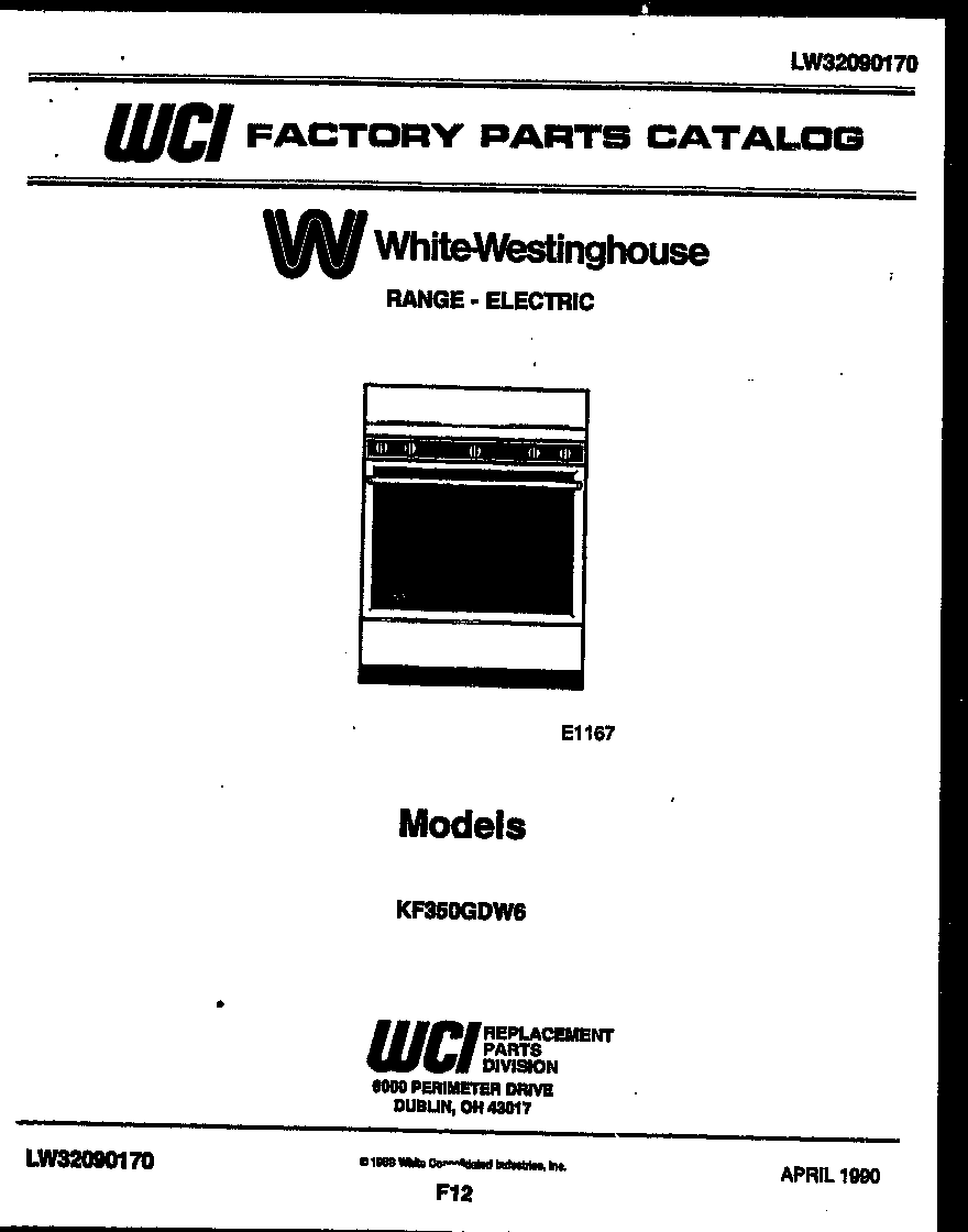 White-Westinghouse KF350GDV6 cover diagram