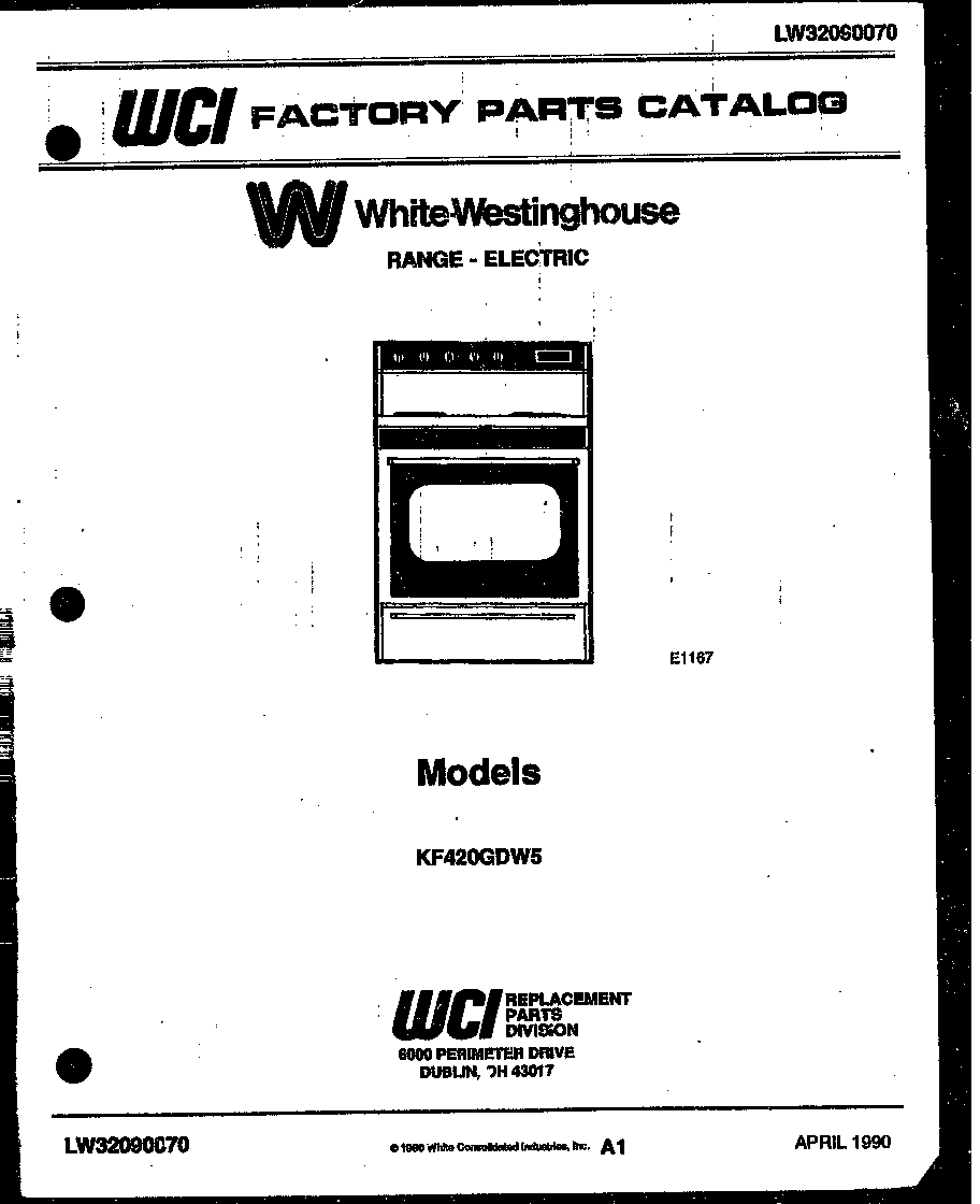 White-Westinghouse KF420GDW5 cover diagram