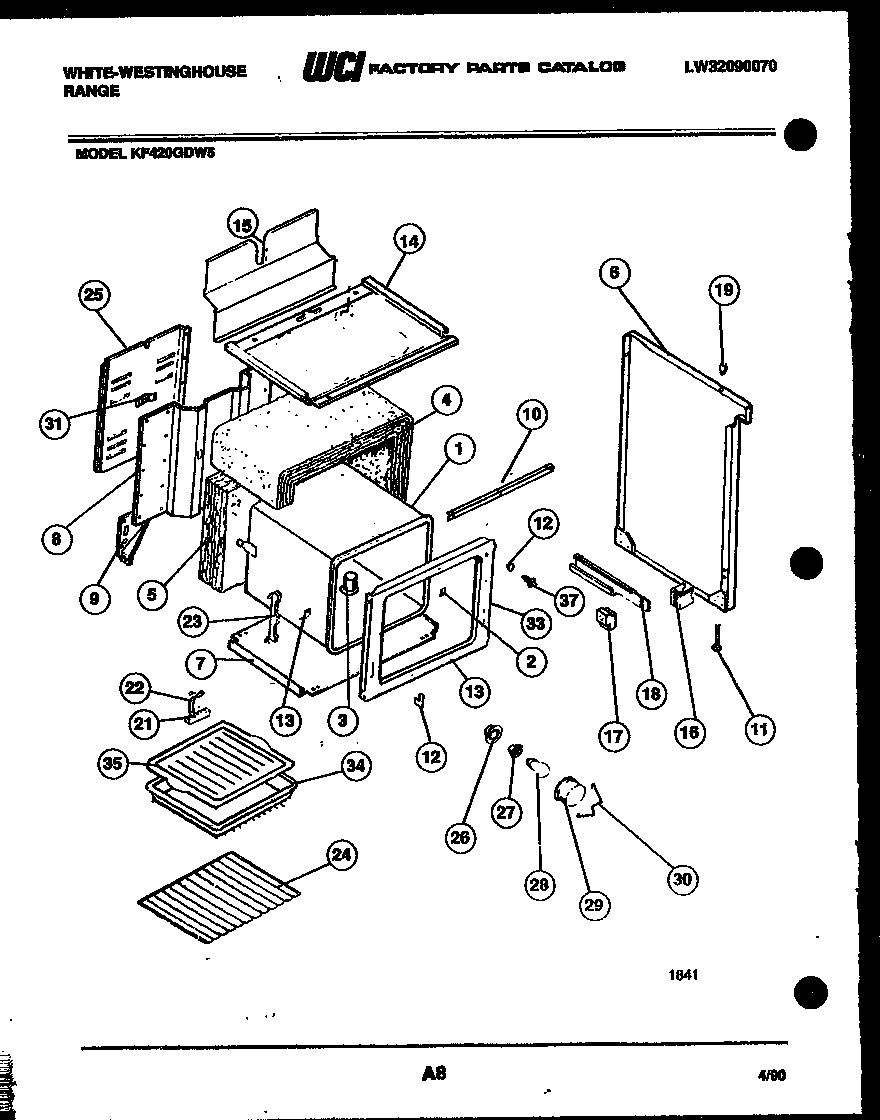 White-Westinghouse KF420GDW5 body parts diagram