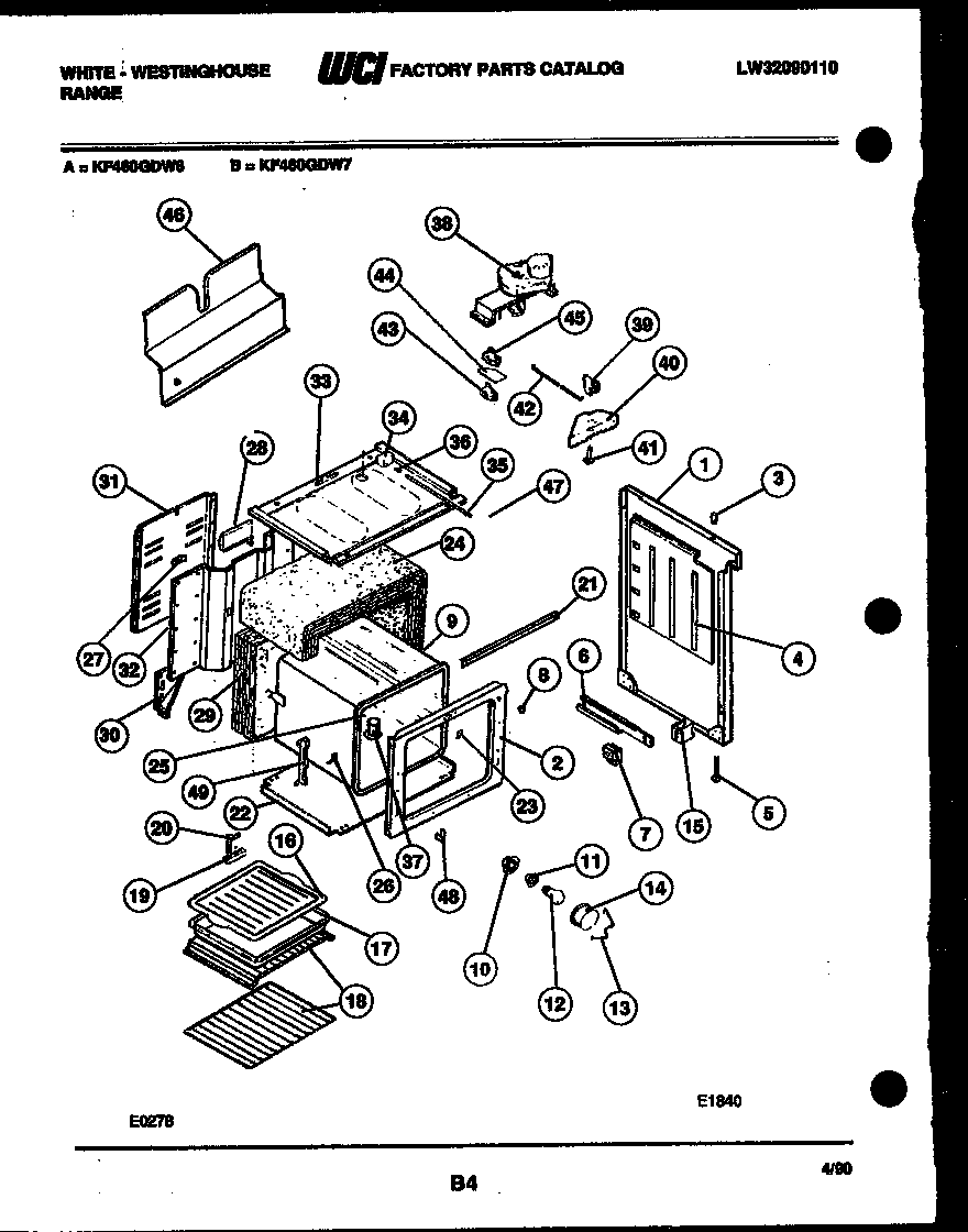 White-Westinghouse KF460GDV6 body parts diagram