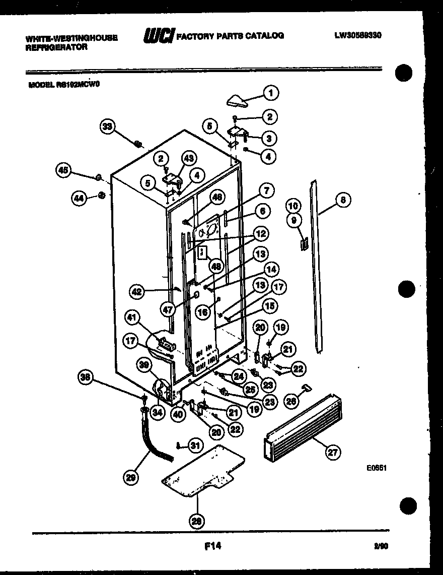 White-Westinghouse RS192MCD0 cabinet parts diagram
