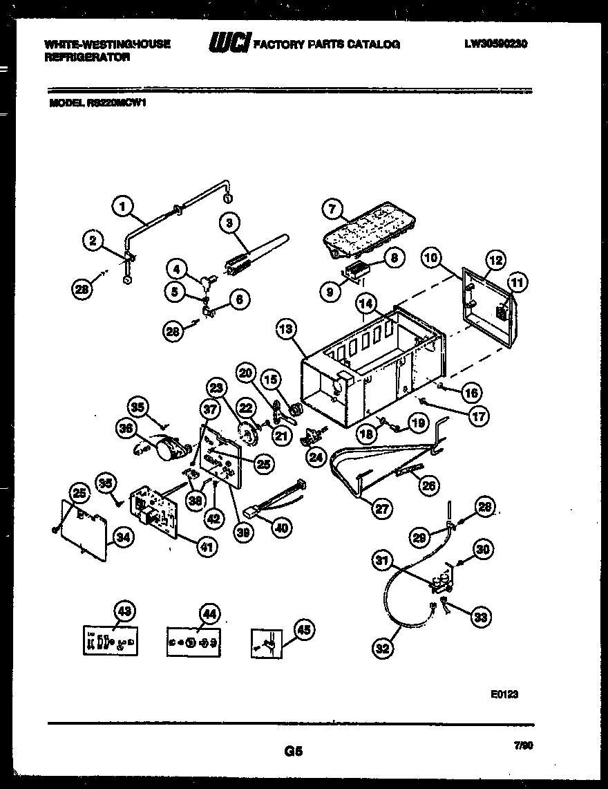 White-Westinghouse RS220MCD1 ice maker and installation parts diagram