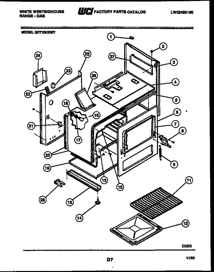 White-Westinghouse GF710HXW7 body parts diagram