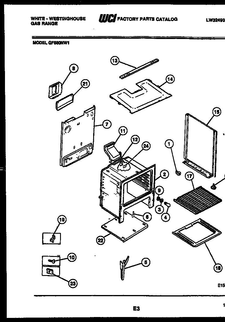 White-Westinghouse GF860NW1 body parts diagram