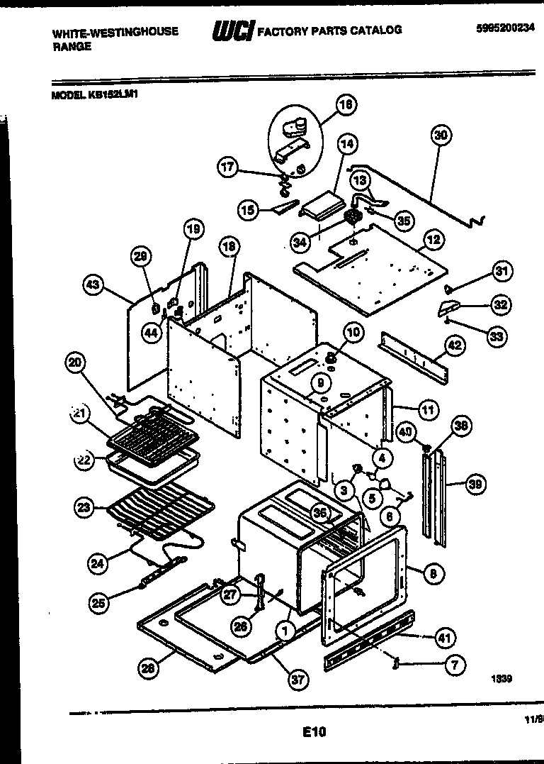 White-Westinghouse KB152LM1 body parts diagram