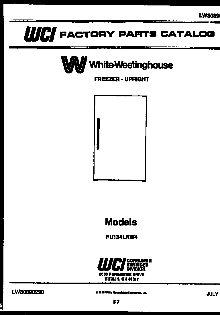 White-Westinghouse FU134LRW4 null diagram