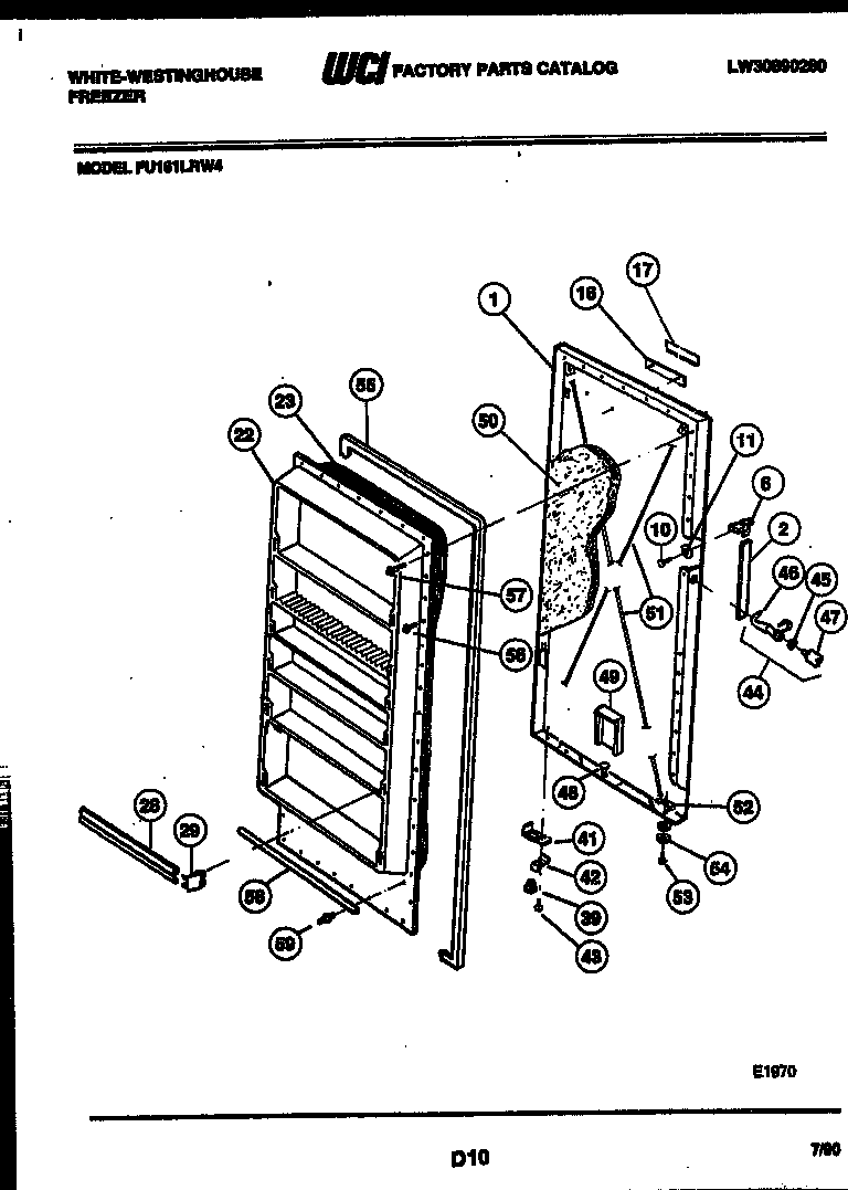 White-Westinghouse FU161LRW4 door parts diagram