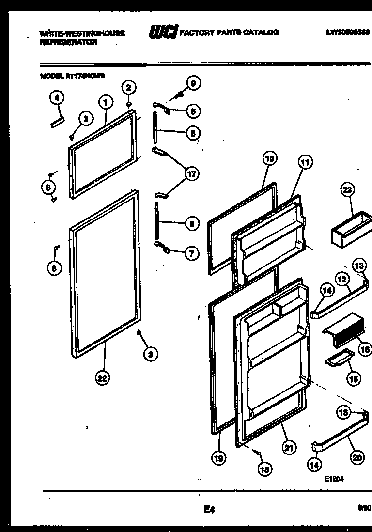 White-Westinghouse RT174NCD0 door parts diagram