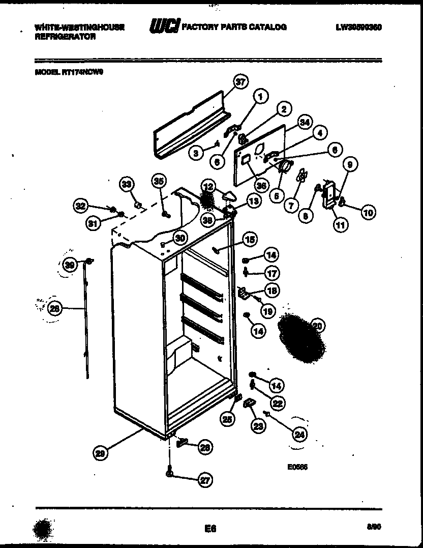 White-Westinghouse RT174NCD0 cabinet parts diagram