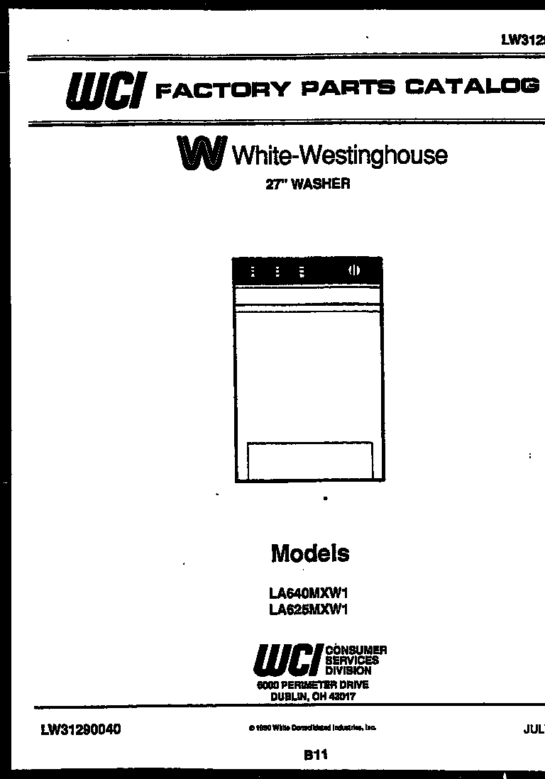 White-Westinghouse LA640MXW1 null diagram