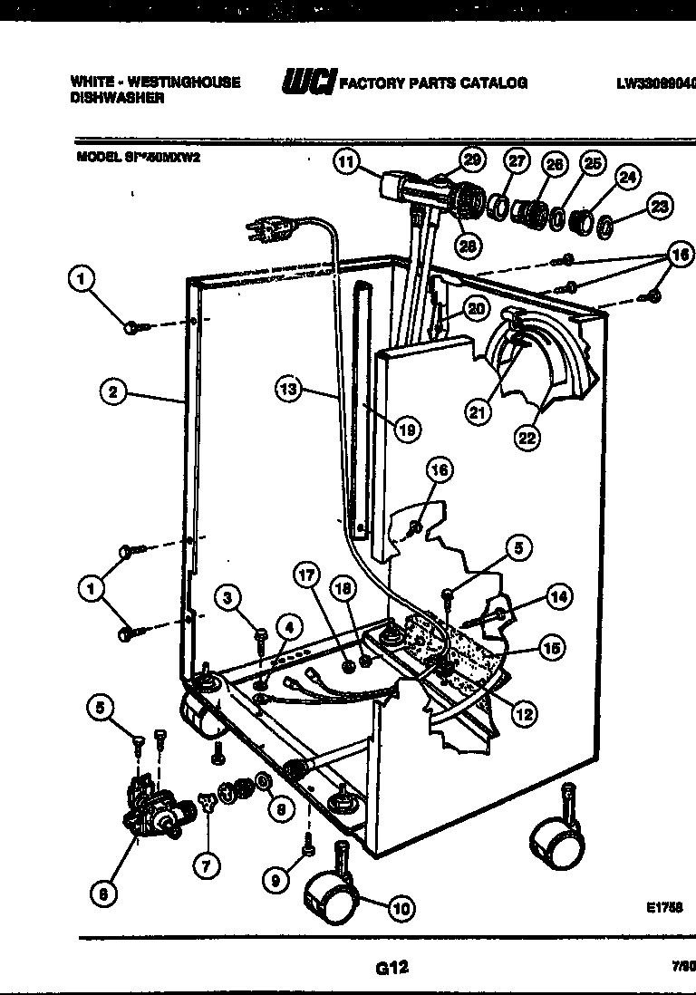 White-Westinghouse SP560MXF2 cabinet parts diagram