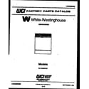 White-Westinghouse GF201KXW2 cover page diagram