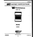 White-Westinghouse GF950NW1 cover page diagram