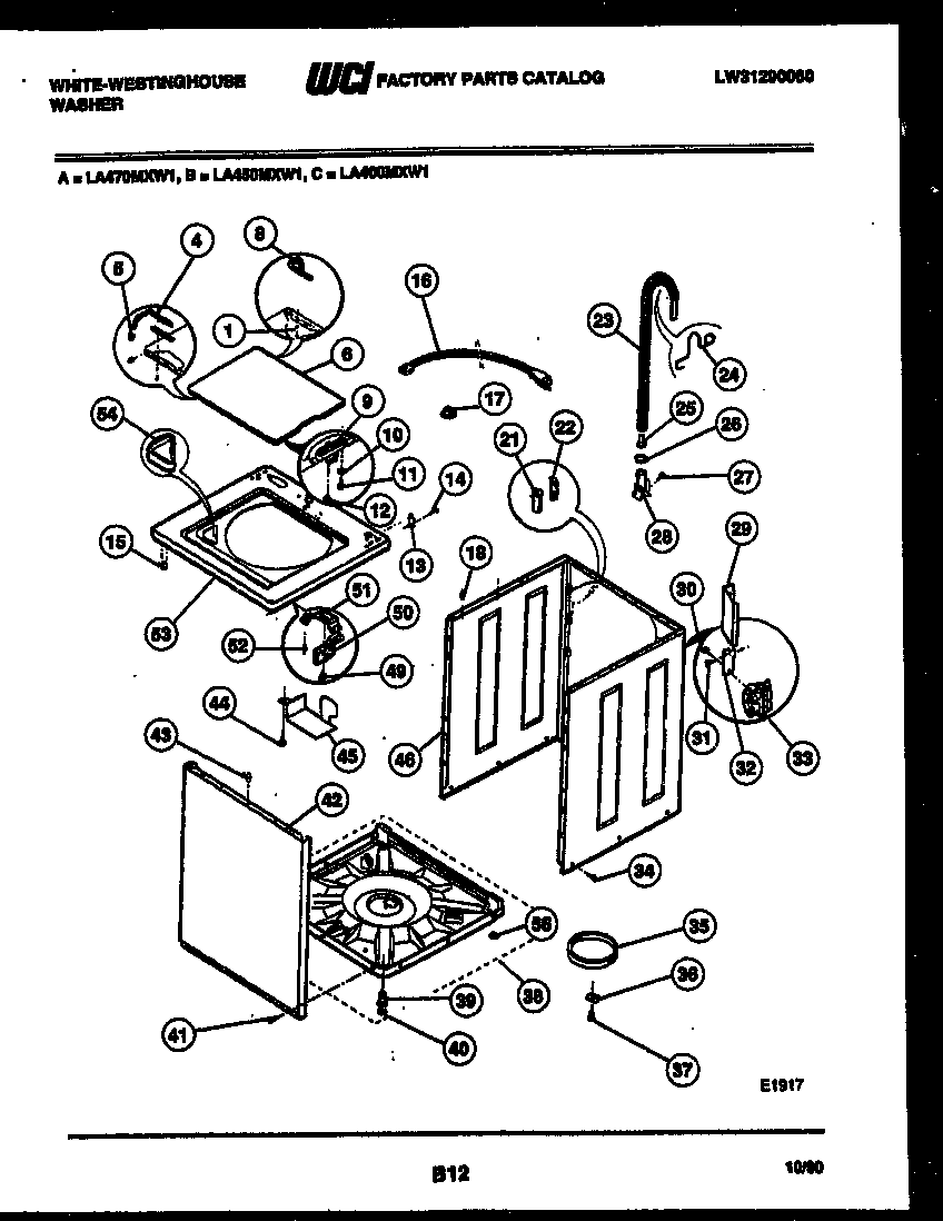 White-Westinghouse LA450MXD1 cabinet parts diagram