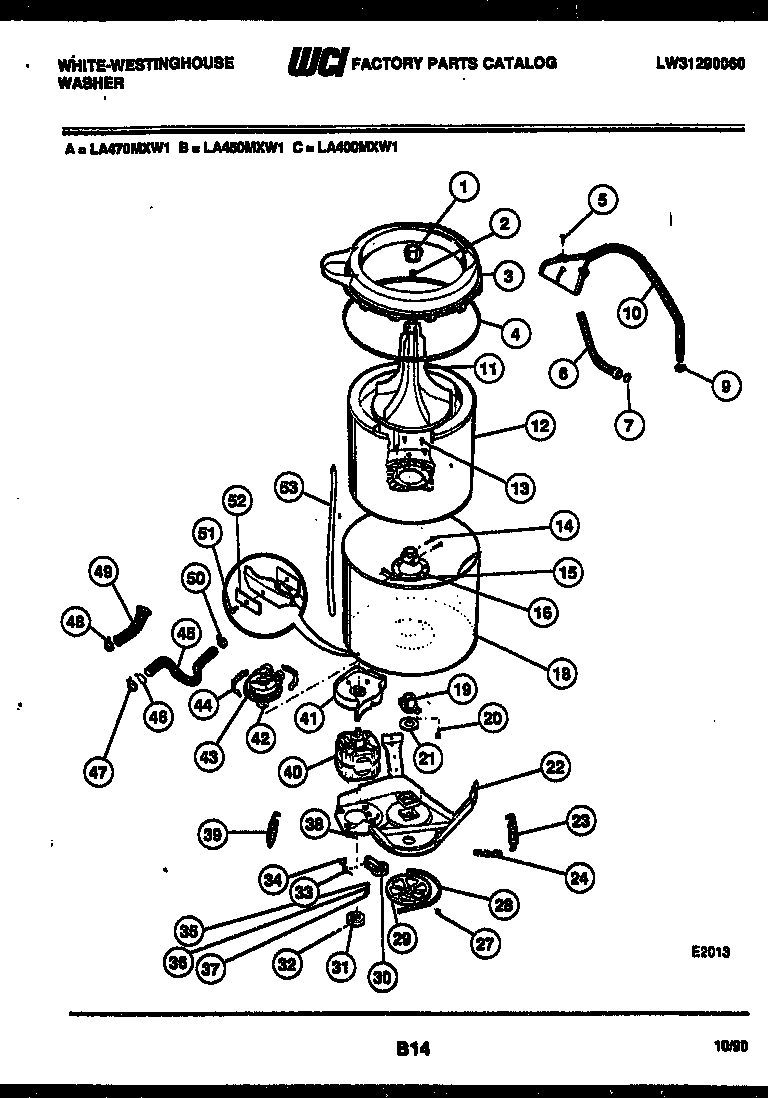 White-Westinghouse LA450MXD1 tub detail diagram